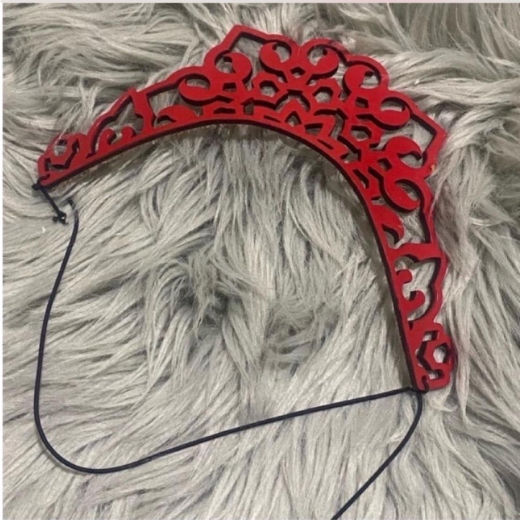Red Leather Tiara Red Headpiece Red Tiara Headband